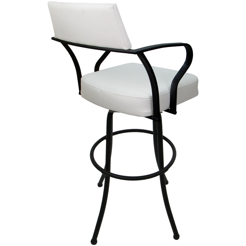 Tabouret pivotant très grand 34,00 po Jabria, Blanc, Noir