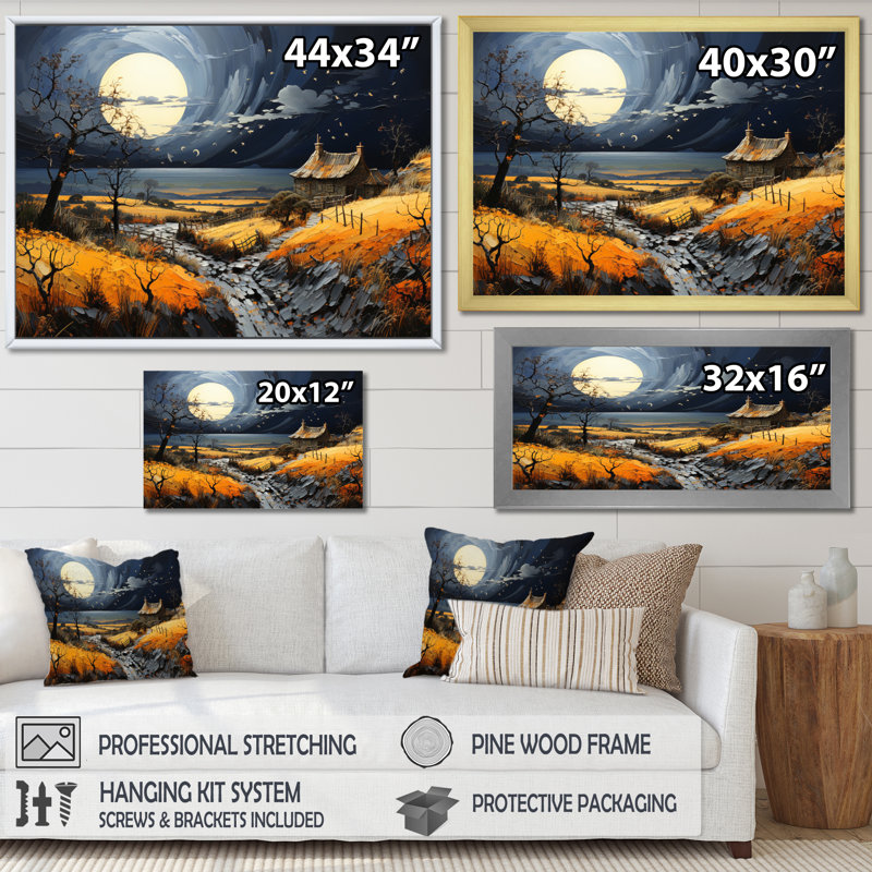 Patchwork de campagne Moody Skies I, H 24 po x l 32 po x P 1 po, Toile tendue