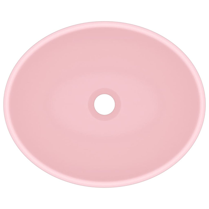 Belfry Bathroom Gline 400mm L x 330mm W Ceramic Oval Sink, Pink
