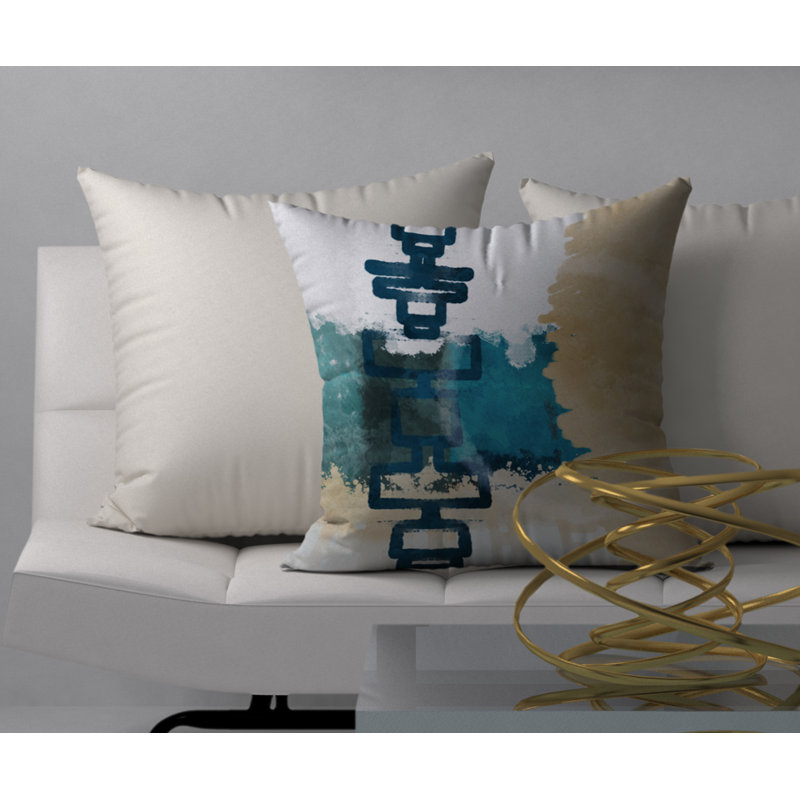 Coussin décoratif abstraite, 20 po x 20 po