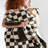 Checkerboard Knitted Throw Blanket-100659709