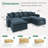  Wynter U-Shaped Corduroy Modular Sectional with Storage-415984688
