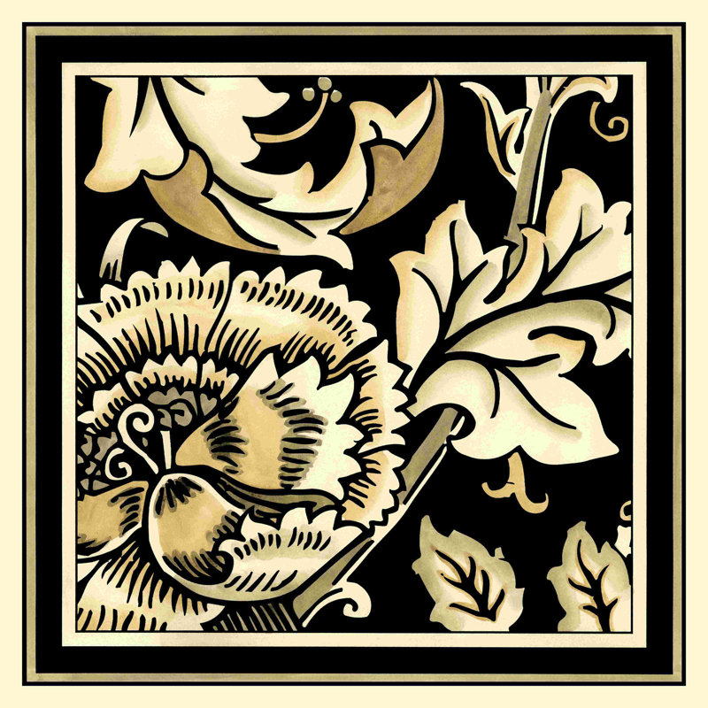 Motif floral neutre III (MP), H 36 po x l 36 po
