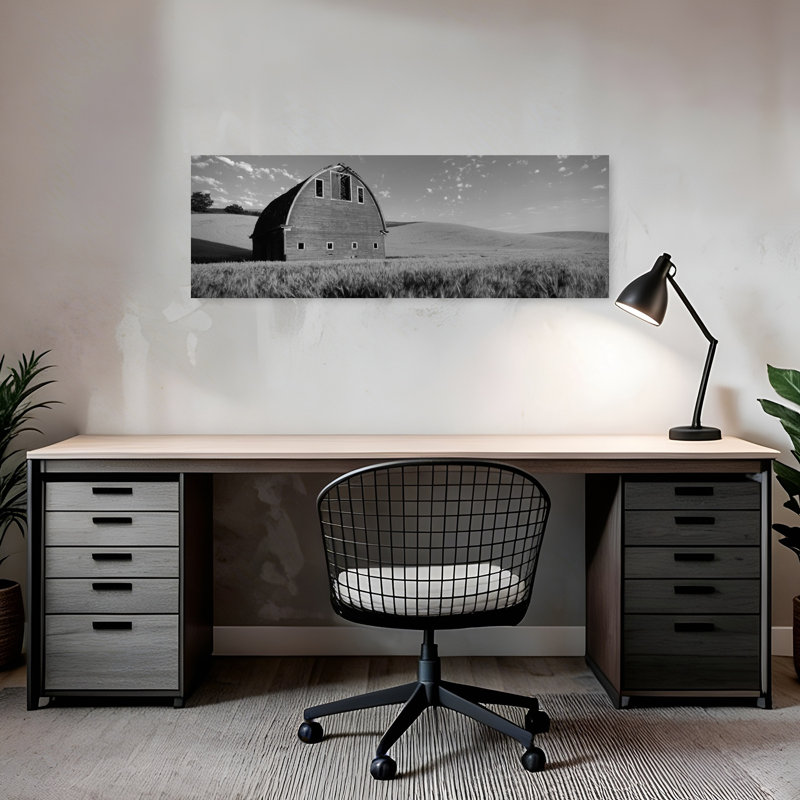 Old Barn In A Wheat Field Palouse Whitman County Washington State USA by Dan Merkel - Wrapped Canvas Panoramic Print