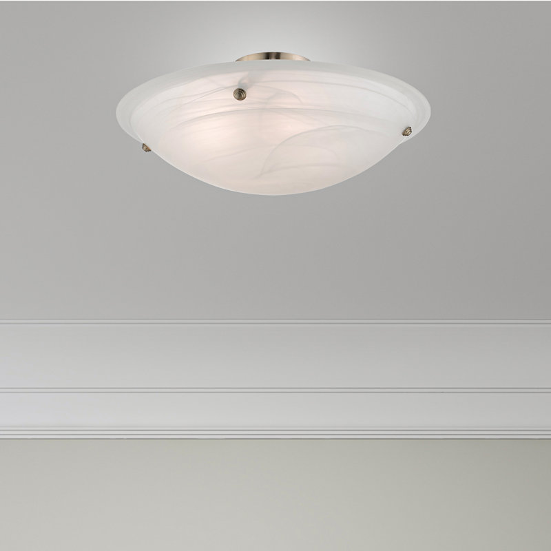 Plafonnier semi-encastré 4 lumières 24 po Aneudi, Nickel brossé