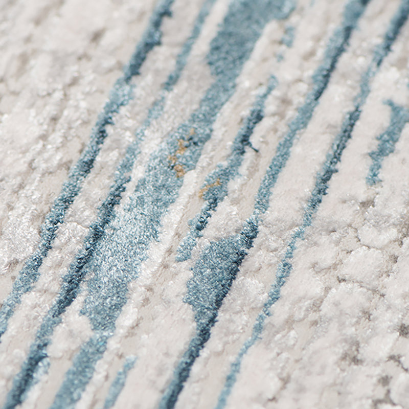Tapis abstrait bleu, Tapis de couloir 3 pi x 9 pi 10 po