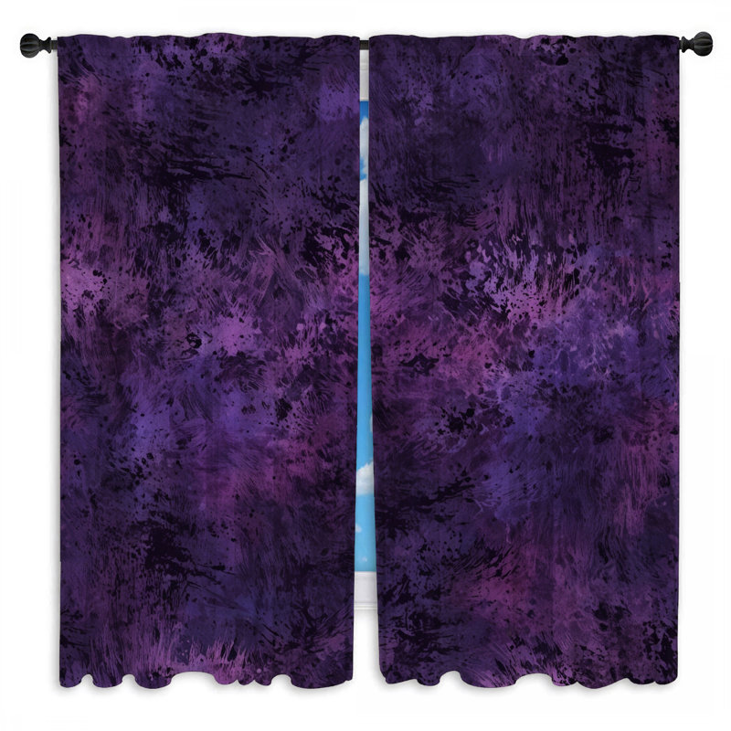 Rideaux de fenêtre mauve à motif abstrait texturé et obscurcissant - 2 panneaux, 20 po x 60 po - 2 panneaux, Transparent