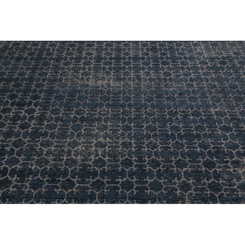 Distressed Homage Hand Knotted Wool Oriental Area Rug, Rectangle 10' x 14'