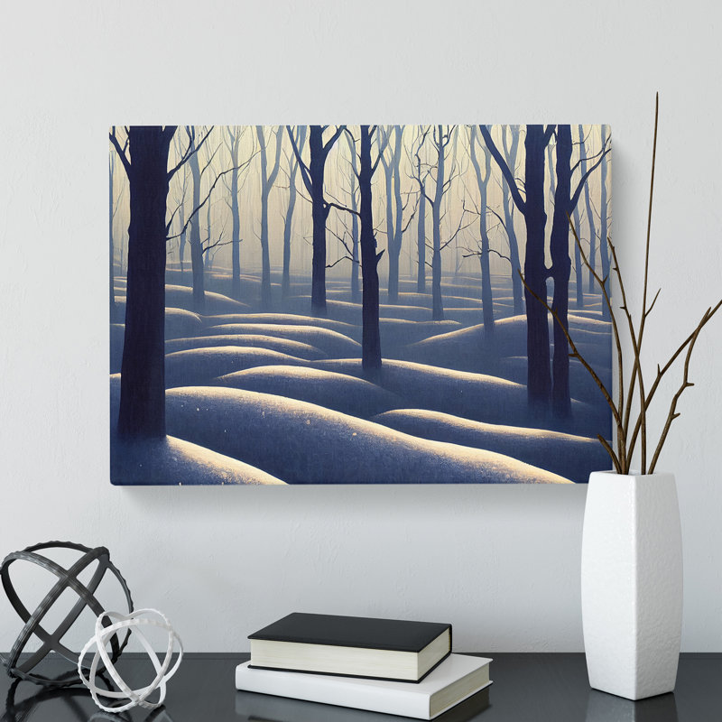 Snowy Winter Forest Vol.5 - Wrapped Canvas Painting, 35cm H x 50cm W x 3cm D
