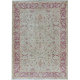 Hand-Knotted High-Quality Red and Green Area Rug