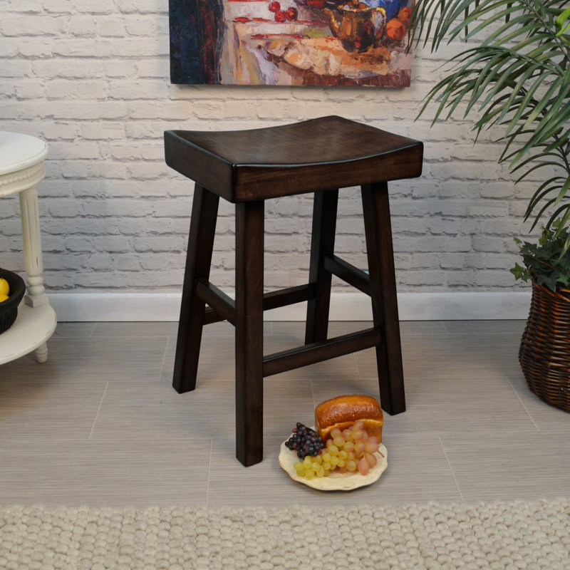 Élégant tabouret de comptoir noir de 25 po avec siège de selle, Espresso, Tabouret de comptoir (siège d’une hauteur de 25