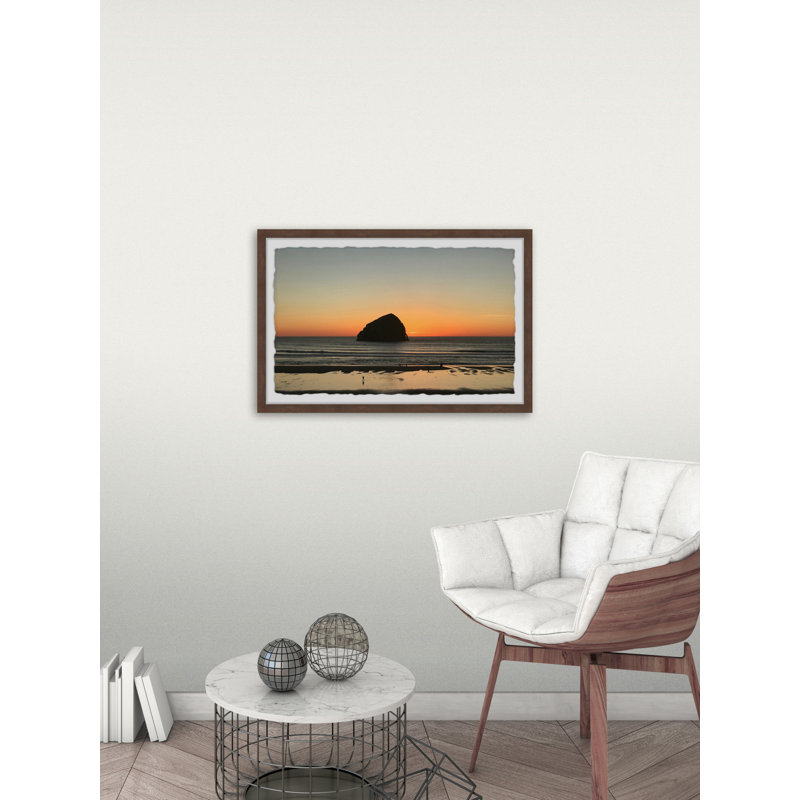Dawn Behind The Rock - Single Picture Frame Print, 38cm H x 45cm W x 3.81cm D