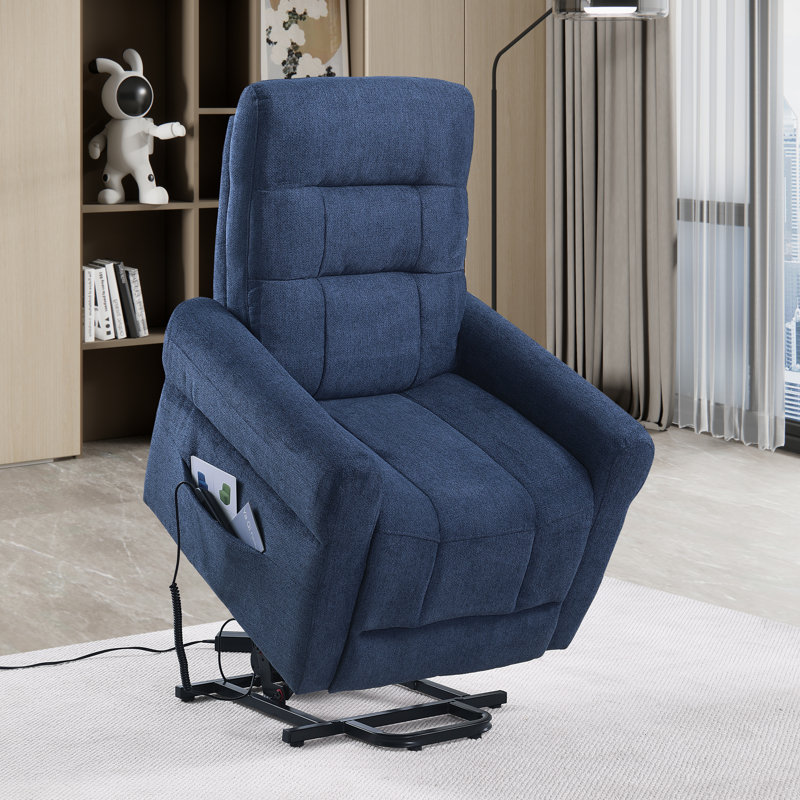 Fauteuil inclinable ergonomique l 33,5 po avec poches latérales, Bleu