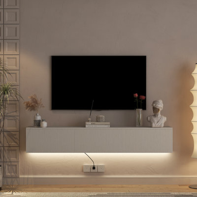 Floating TV Stand Wall Mounted,Modern TV Stand, Floating TV Cabinet Entertainment Center