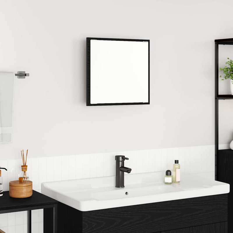 LED Bathroom Mirror Wall-Mounted 40 X 8.5 X 37 Cm, Black Oak