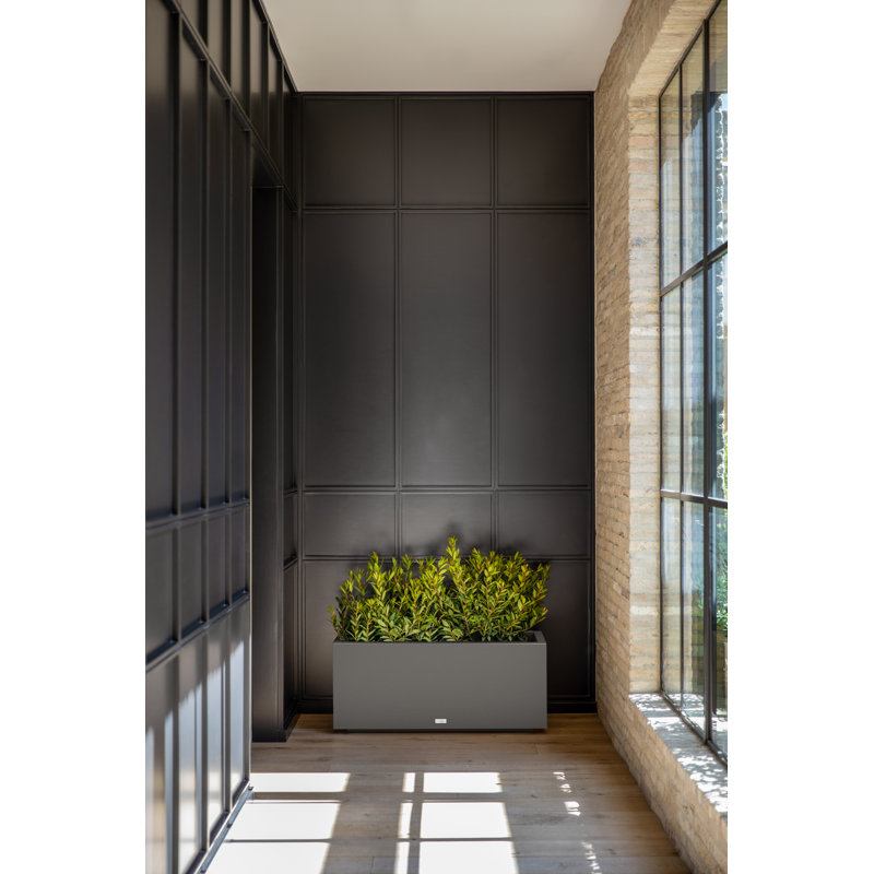 Block Series Long Box Planter, Gray, 16” H x 38” W x 15” D