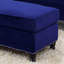 Repose-pieds en velours bleu indigo