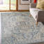 Blue Hand-Knotted Wool Framed Medallion Geometric Modern Contemporary Carpet Rug-1149375990