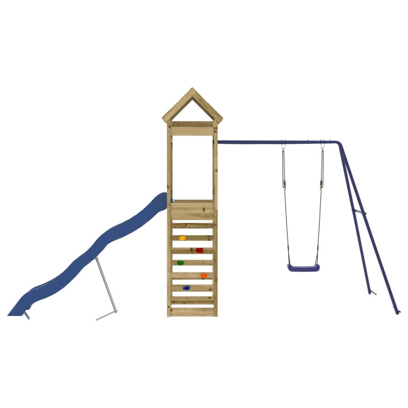 Galicia Freeport Park Swing Set with, Dark Green/Blue