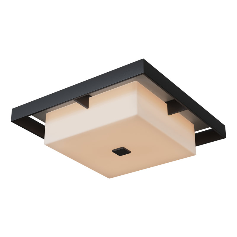 Shadow Box Outdoor Flush Mount, 4.6" H x 16.1" W x 16.1" D, Coastal Burnished Steel, Coastal Natural Iron