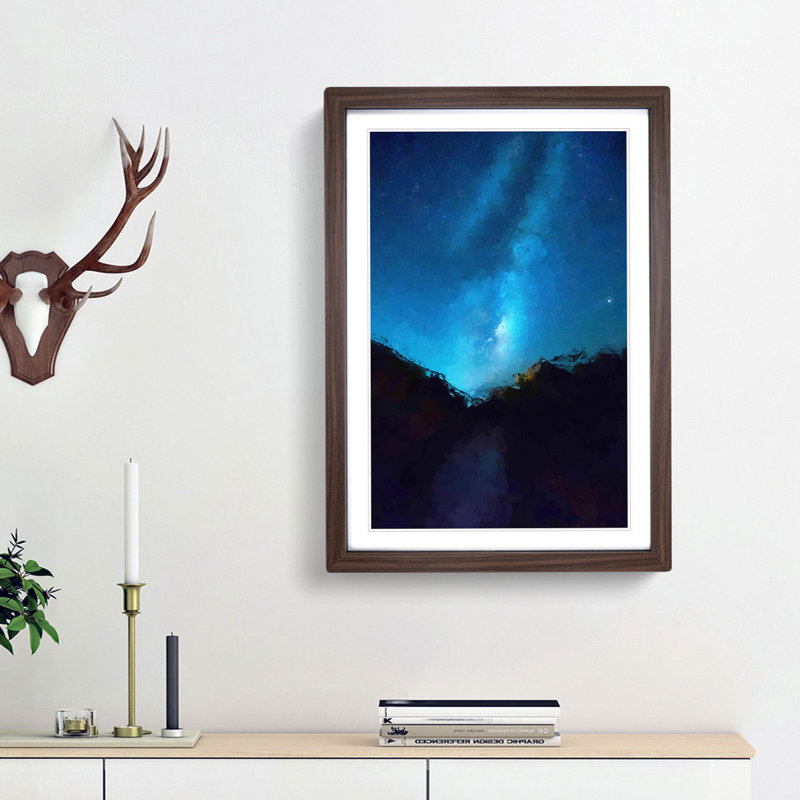 Stars Above Zion National Park - Picture Frame Graphic Art Print, 36cm H x 27cm W x 2cm D, Walnut Framed
