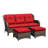 73'' Wide Wicker Patio Sofa with Cushions-674401191