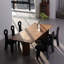 Table rectangulaire en bois massif de style français-107558069