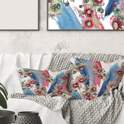 Housse et insert de coussin carré Aster and Acorn Bouquet