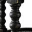 Table ronde avec tablettes - bois noir pour un charme rustique et deux rangements ouverts