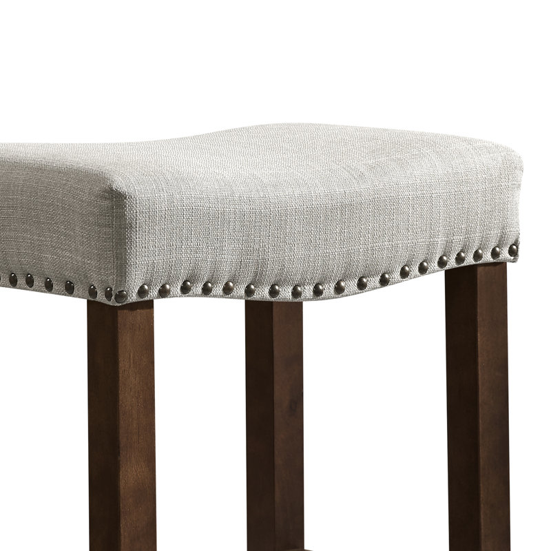Tabouret de bar en bois Maston, Gris clair