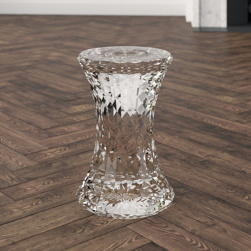 Stone Accent Stool, Crystal Clear