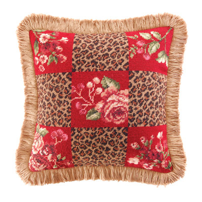 Savannah Check Needlepoint Throw Pillow