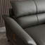 Fauteuil à coussin en cuir véritable gris foncé-412540830