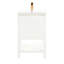 Meuble-lavabo de salle de bain blanc préassemblé en bois massif de 51 cm (20 po), lavabo en céramique intégrée, tablette réglable, pieds amovibles, fixation sur porte, idéal pour les petits espaces, profondeur 52 cm (20,47 po), largeur 48 cm (18,72 po).