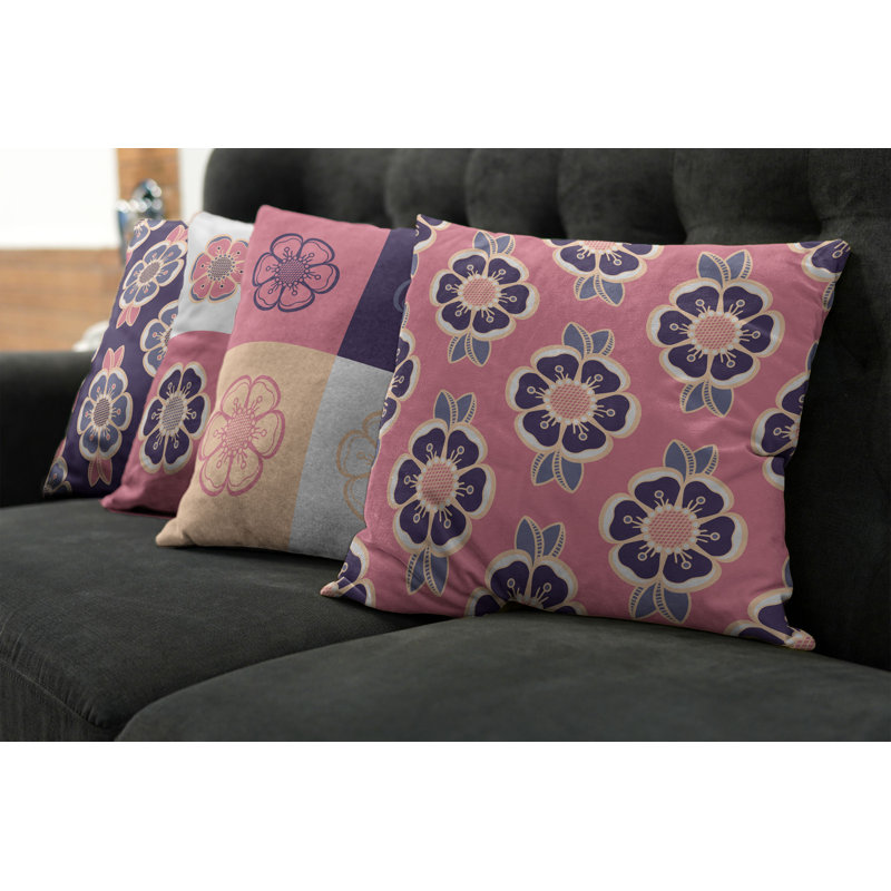 Housse de coussin Abstract, 12 po x 12 po, Quartz / rose pâle / beige