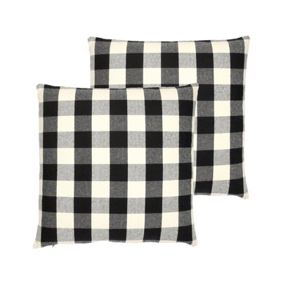 Checkered Cotton Throw Pillow