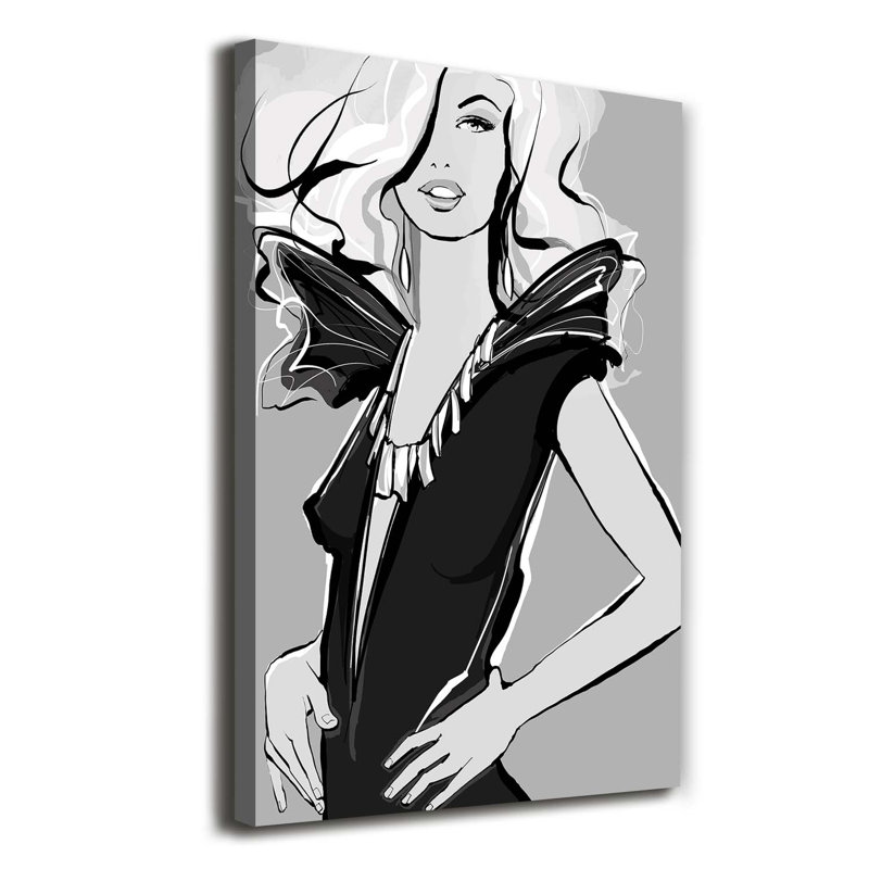Fashion Illustration - Wrapped Canvas Print