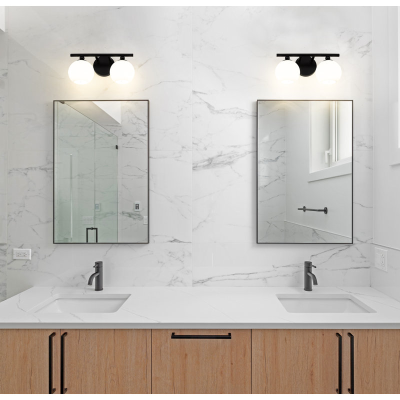 Éclairage pour meuble-lavabo à 2 lumières Heidi, Noir mat