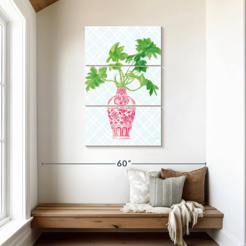 Palmier Harnek - chinois chinois II - rose, H 45 po x l 28 po
