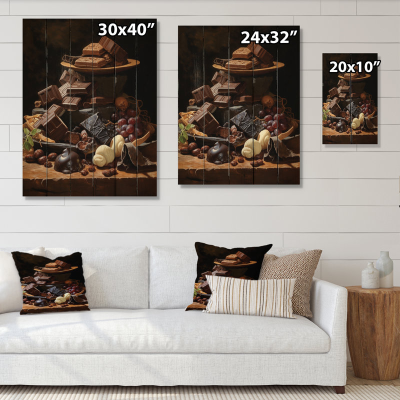 «Food Chocolate Dreams III» sur impression sur bois, H 20 po x l 10 po x P 0,78 po