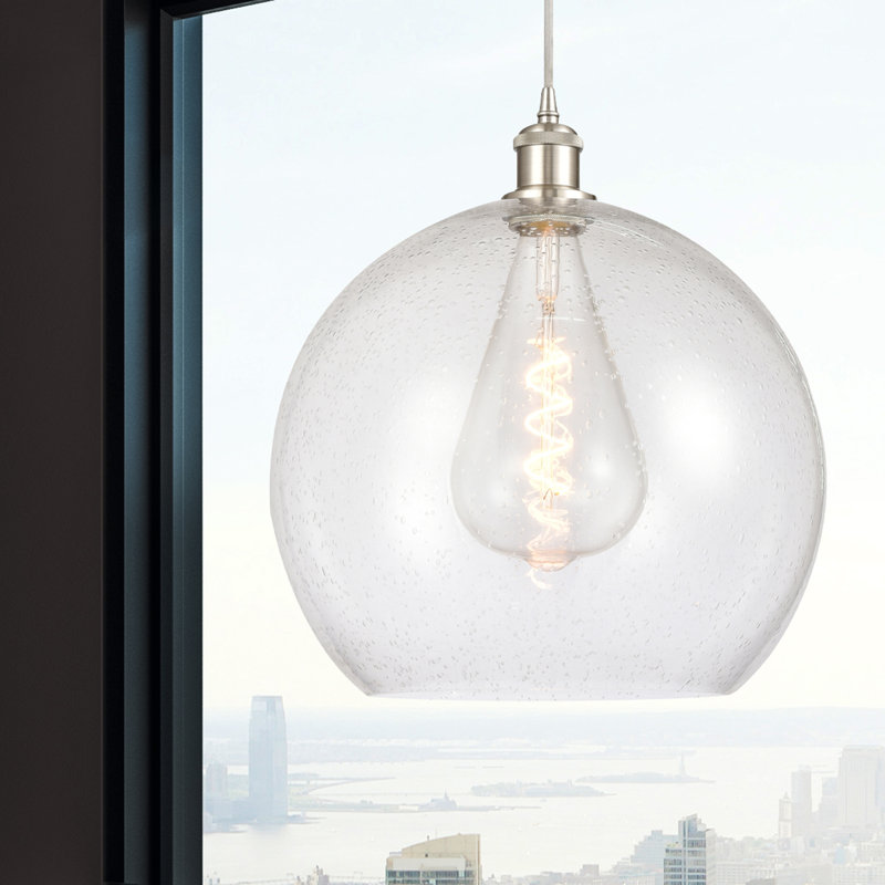 Luminaire suspendu sphérique 1 lumière Roxane, H 18,38 po x l 13,75 po x P 13,75 po, Ampoule non incluse