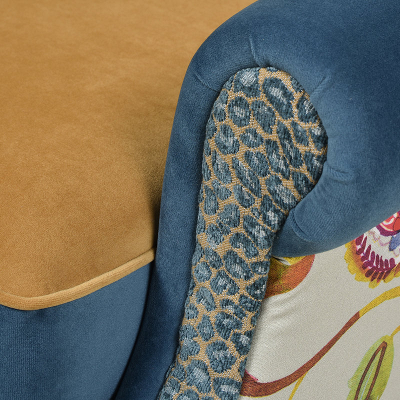 Camborne Upholstered Wingback Chair, Gold Velvet