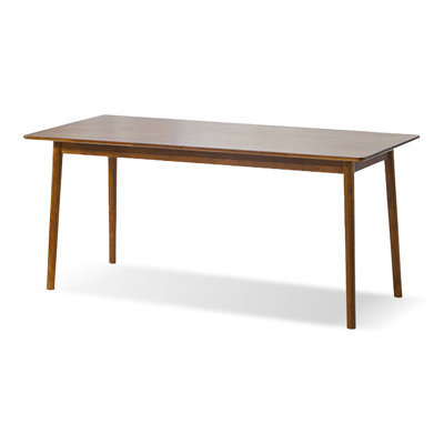 Nut-brown Rectangular Solid Wood Dining Table