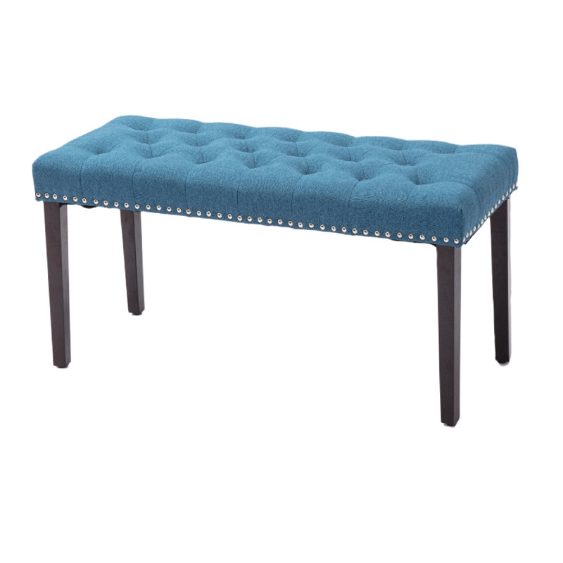 Banc en tissu capitonné Cabara (gris), Bleu