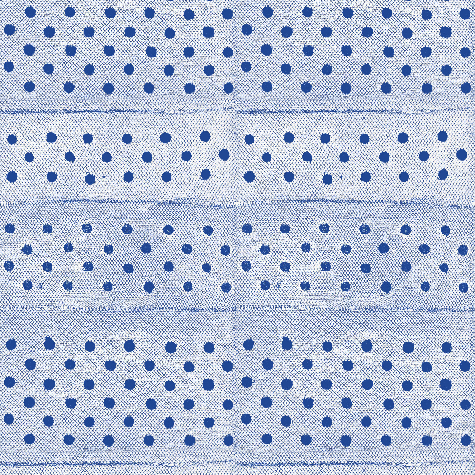 Mrs Paranjape Papers Stitched 10' L x 24" W Wallpaper Roll, Yves Blue, Self-adhesive