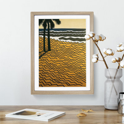 Retro Beach - Single Picture Frame Print