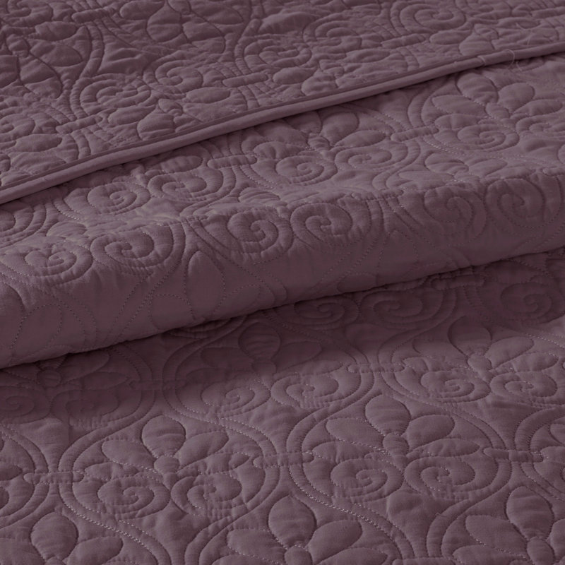 Ensemble de courtepointe réversible mauve très grand / très grand californien