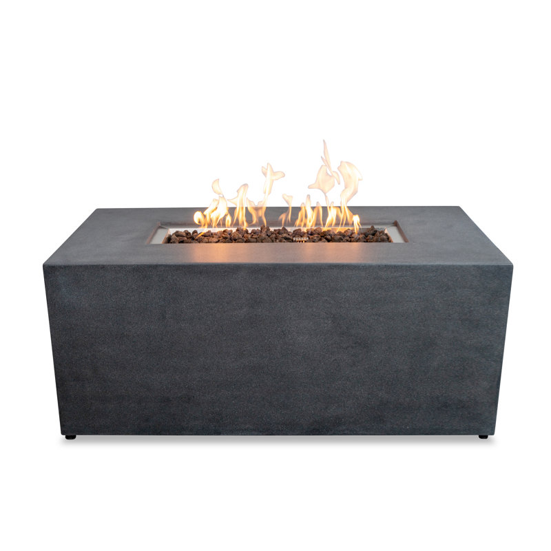 Rectangle Propane Fire Pit, Dark Gray