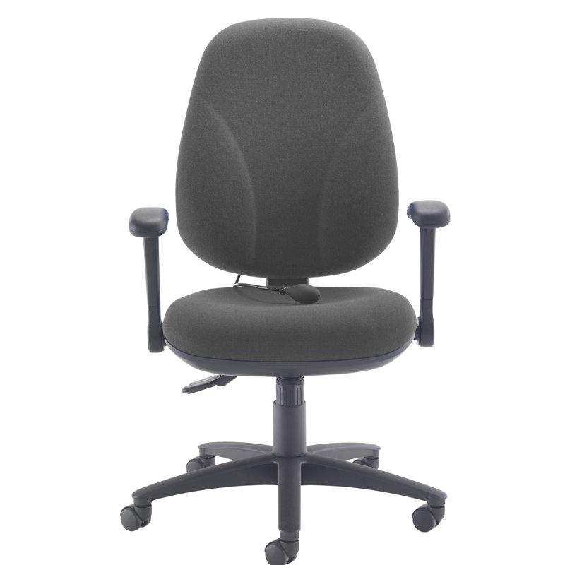 Chenault Polyester Blend Office Chair, Flip-up, Charcoal