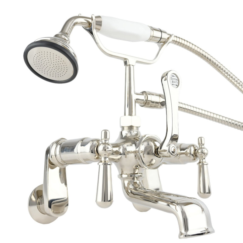 Robinet de baignoire pour baignoire avec douchette British par Strom Living, Nickel poli